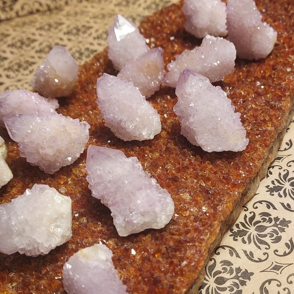 =1 DAY SALE~ LOT Purple Amethyst Spirit Quartz Crystals Cactus Pineapple Cluster - Picture 5 of 16
